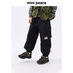 MINIPEACE太平鸟童装男童工装裤春秋款宽松儿童裤子潮酷休闲长裤