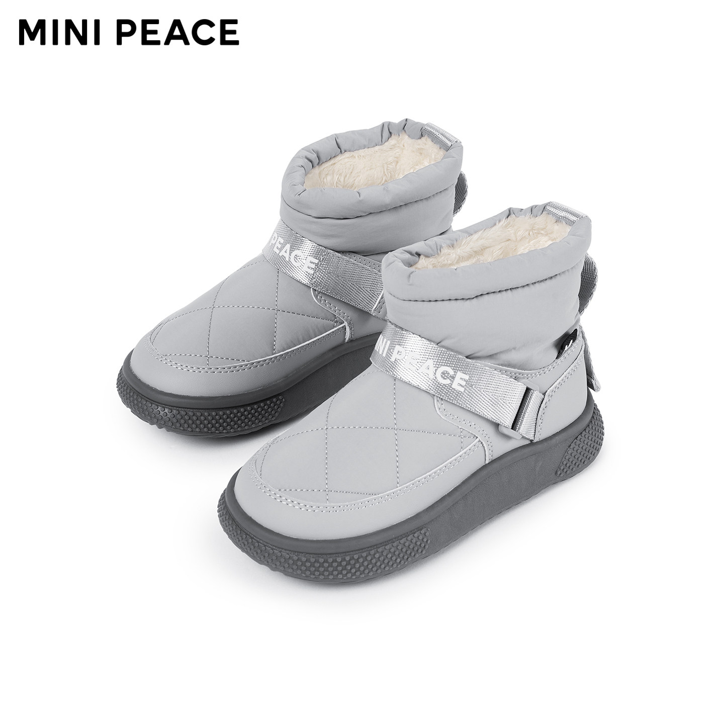 【专柜同款】MINIPEACE太平鸟童装男童冬装加绒鞋子儿童短靴潮流