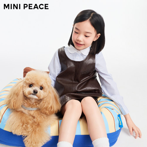 【专柜同款】MINIPEACE太平鸟童装女童PU背心裙秋季无袖连衣裙