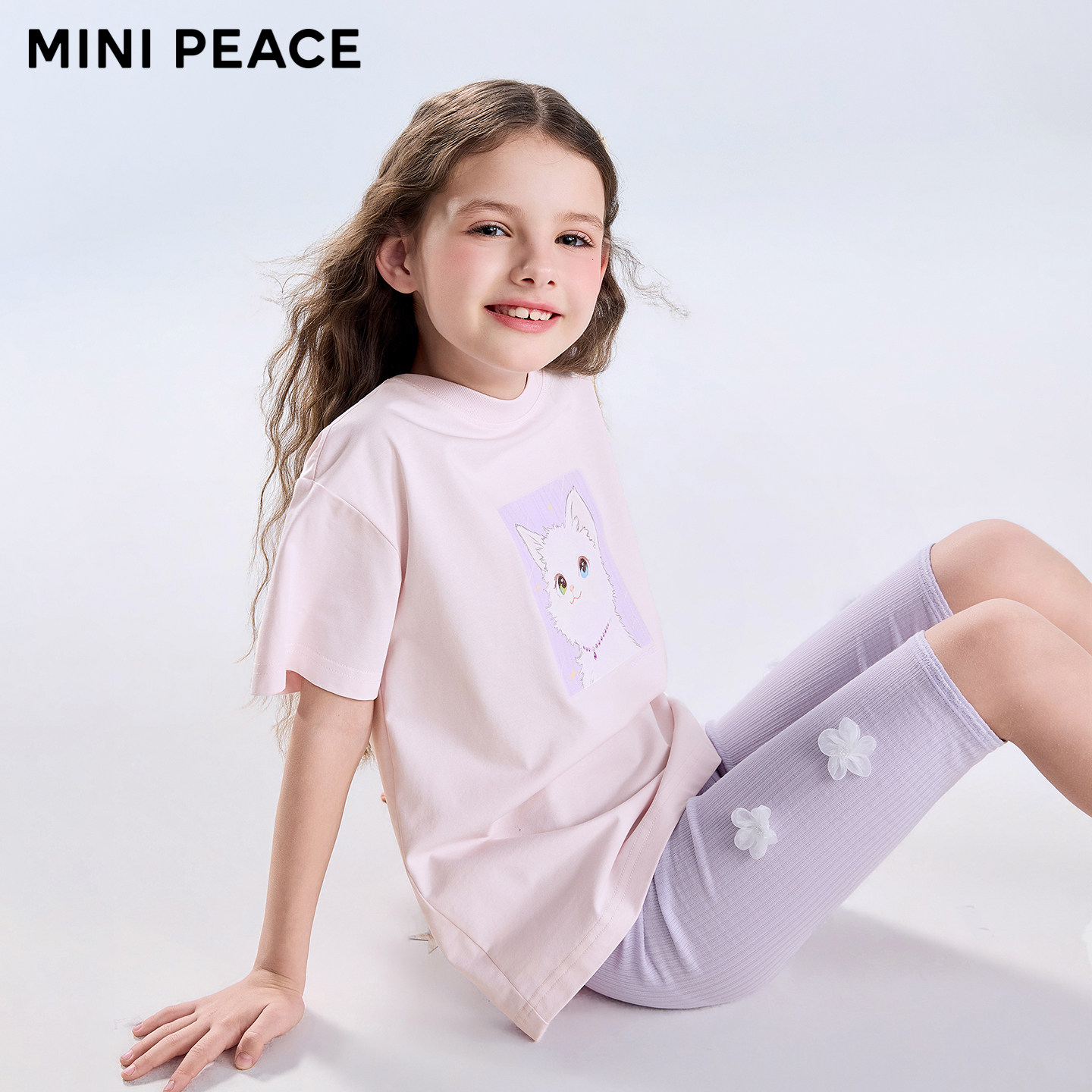 MINIPEACE太平鸟童装女童打底裤夏季薄款花朵甜美儿童中短裤