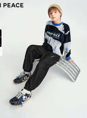 MINIPEACE太平鸟童装男童裤子冬季加绒新款仿牛仔裤儿童长裤