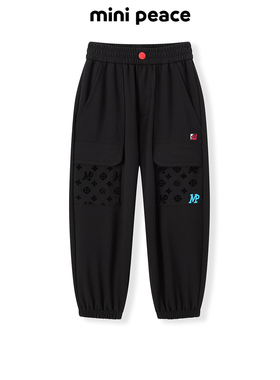 【专柜同款】MINIPEACE太平鸟童装男童工装裤春季儿童暗纹裤子