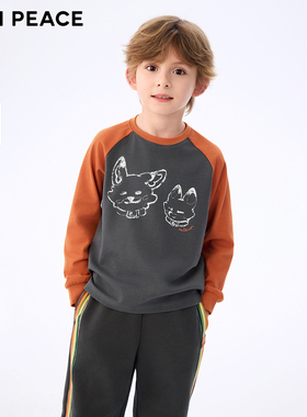 MINIPEACE太平鸟童装秋新男童长袖T恤纯棉插肩袖新款儿童上衣秋装