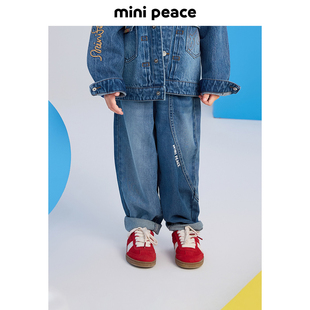 【专柜同款】MINIPEACE太平鸟童装男童牛仔裤春季儿童老爹裤宽松