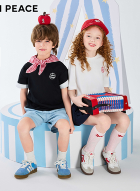 [凉感抑菌]【专柜同款】MINIPEACE太平鸟童装儿童短袖T恤男女夏装