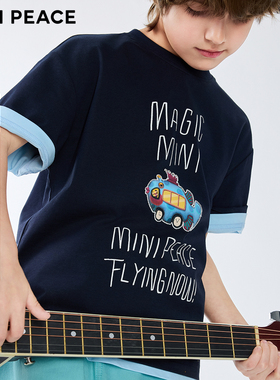 [凉感抑菌]【专柜同款】MINIPEACE太平鸟童装男童夏装儿童短袖T恤