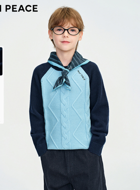 MINIPEACE太平鸟童装男童针织衫儿童撞色插肩袖内搭毛衫上衣