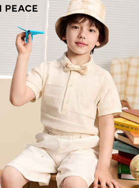 【专柜同款】MINIPEACE太平鸟童装男童夏款POLO衫儿童短袖T恤潮流