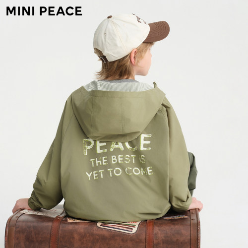 MINIPEACE太平鸟童装男童外套夹克儿童连帽梭织春秋装上衣户外潮