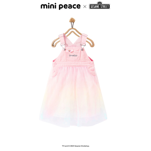 MINIPEACE×芝麻街联名太平鸟童装女童连衣裙夏季裙子时尚背带裙