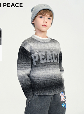 MINIPEACE太平鸟童装男童毛衣秋冬新款渐变条纹保暖针织毛衫潮酷