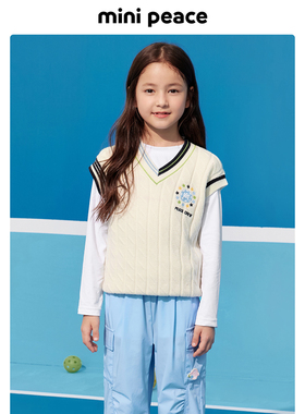 MINIPEACE太平鸟童装春装儿童毛背心毛衫春装洋气新新款