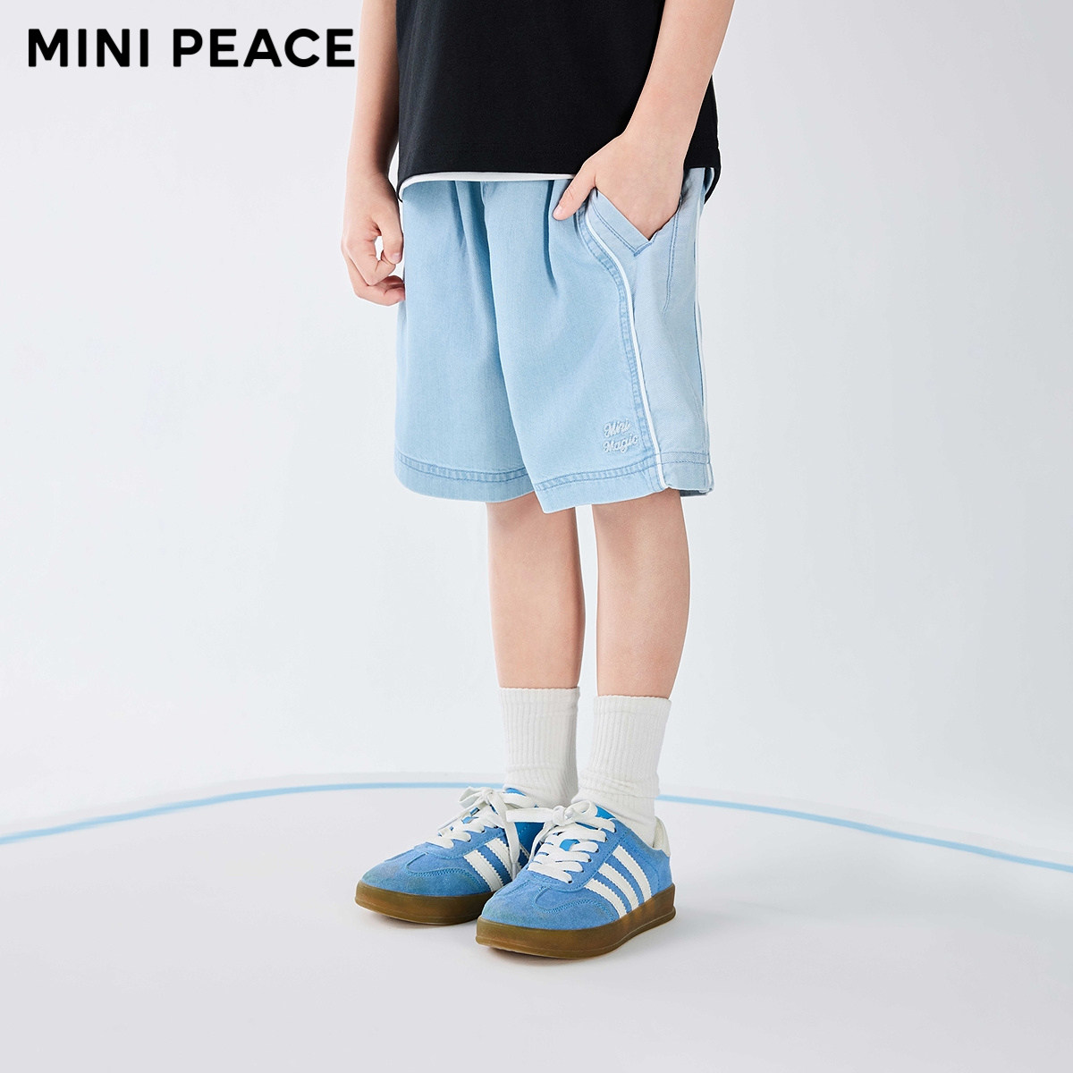 【专柜同款】MINIPEACE太平鸟童装男童牛仔短裤夏季儿童五分裤