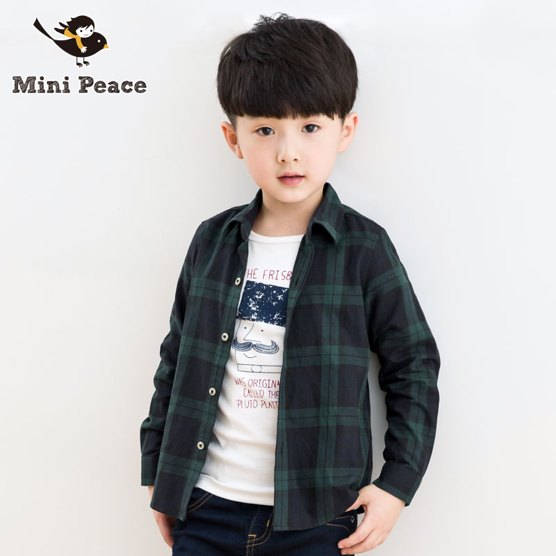 Chemise garcon MINI PEACE à manche longue en coton - Ref 2073155 Image 2