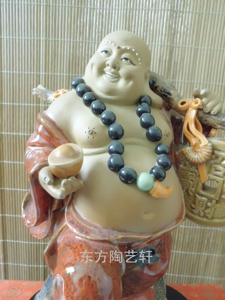 陶瓷弥勒佛石湾公仔招财工艺品图片