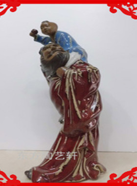 陶瓷石湾公仔大师工艺品钟馗送子