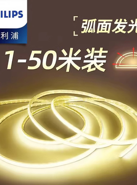 飞利浦led灯带三色客吊顶厅超亮家用长条220v防水灯槽暗藏软灯条