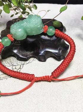 红绳手编貔貅男女款天然东陵玉