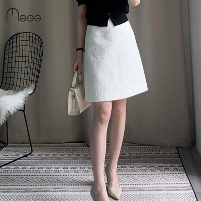 木子格格夏季短裙A字裙气质显瘦通勤半身裙2025夏新款女裙子白色