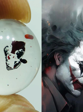 鼎好珠宝 天然水晶转运珠球吊坠异象形胶花挂件 像小丑 一物一图