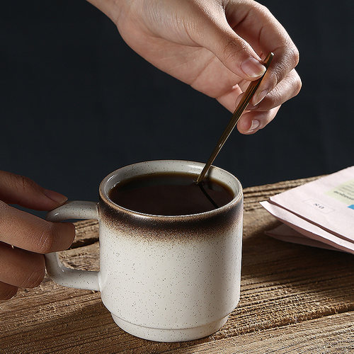 马克杯早餐杯陶瓷宽口马克杯日式