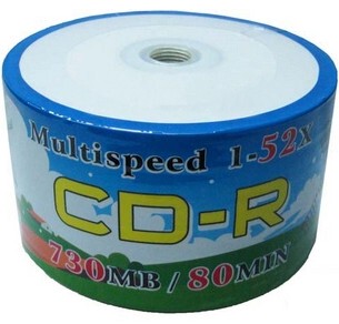 空白光盘 可打印刻录盘 52X 700M 白面盘 香蕉可打印CD 100片装