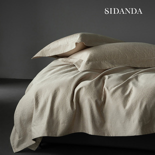 SIDANDA云感厚织全棉提花四件套轻奢鎏银长绒棉秋冬加厚纯棉床品
