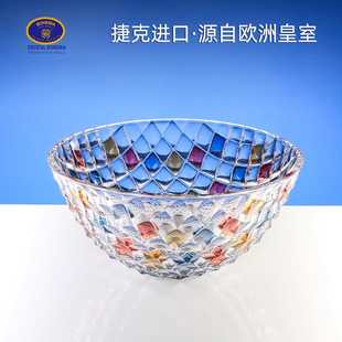莱克斯捷克原装 水果盆 进口水晶彩色奢华家用水果盘创意糕点盘时尚