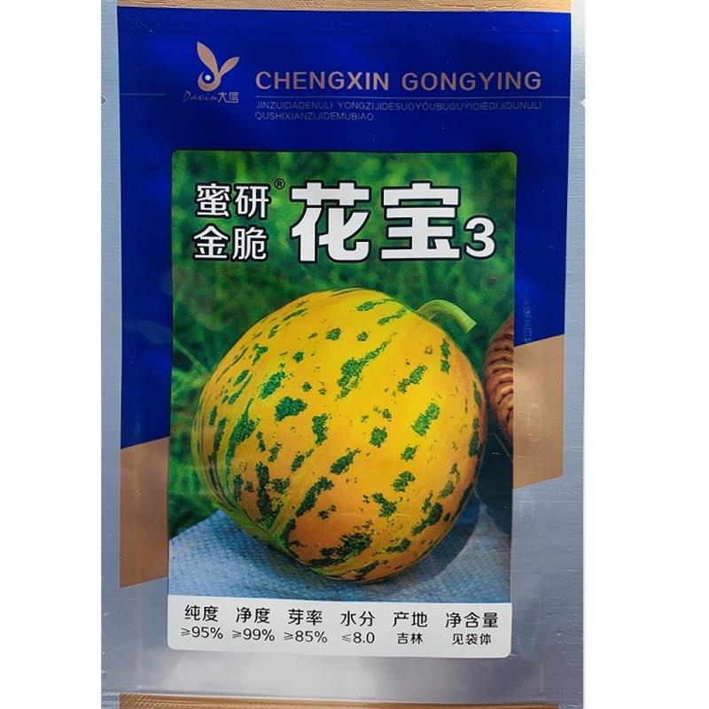 蜜研金脆 花宝3豹点甜瓜种子高糖绿肉花皮香瓜种子高产抗病