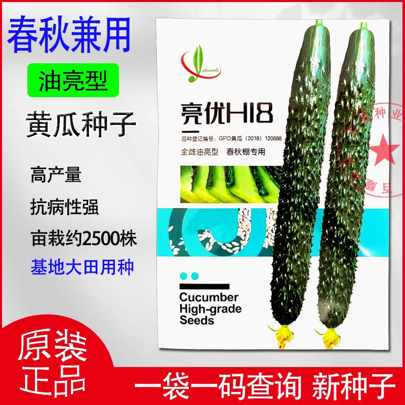 亮优H18黄瓜种子 天津亿联蔬菜特早春越冬秋延温室油亮型耐寒密刺