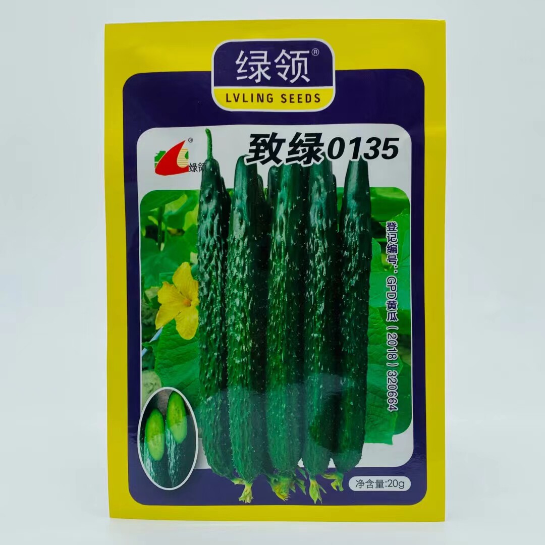 绿领致绿0135黄瓜种子 抗病耐热耐湿绿皮绿肉 品质佳大田用种包邮
