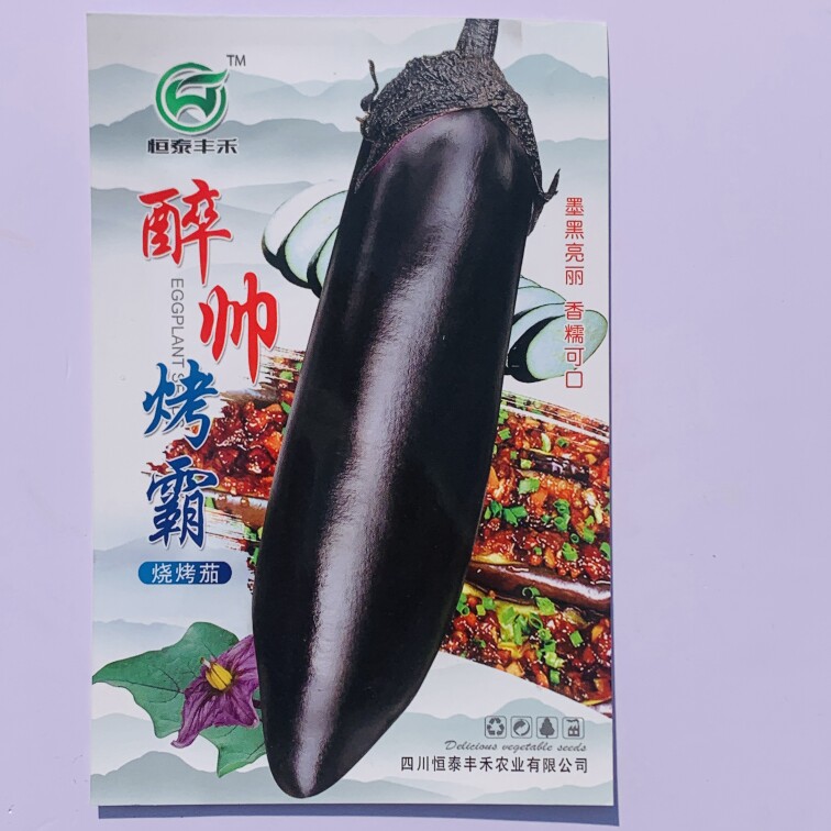 醉帅烤霸早中熟烧烤型墨茄品种抗病高产口感好紫黑茄子种子包邮