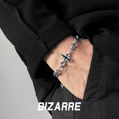 BIZARRE｜暗黑十字架手链双层小众设计高级饰品潮流美式嘻哈手饰