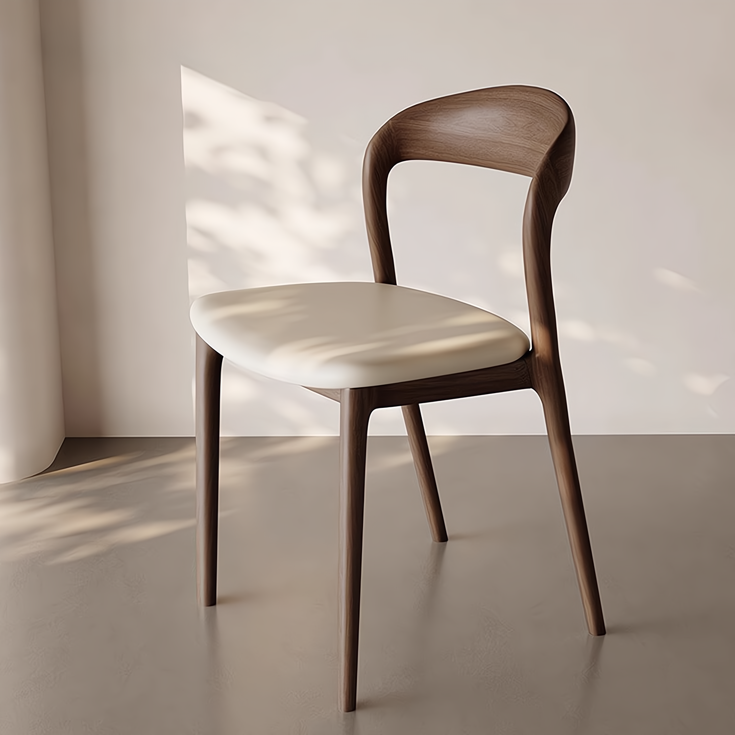 意式极简实木餐椅中古风靠背椅