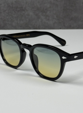 MOSCOT玛士高彩片双色墨镜男女复古潮LEMTOSH渐蓝黄太阳镜 配近视