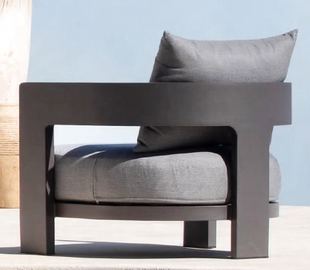 RH户外铝合金沙发椅庭院别墅花园休闲椅室外防水防晒单人沙发