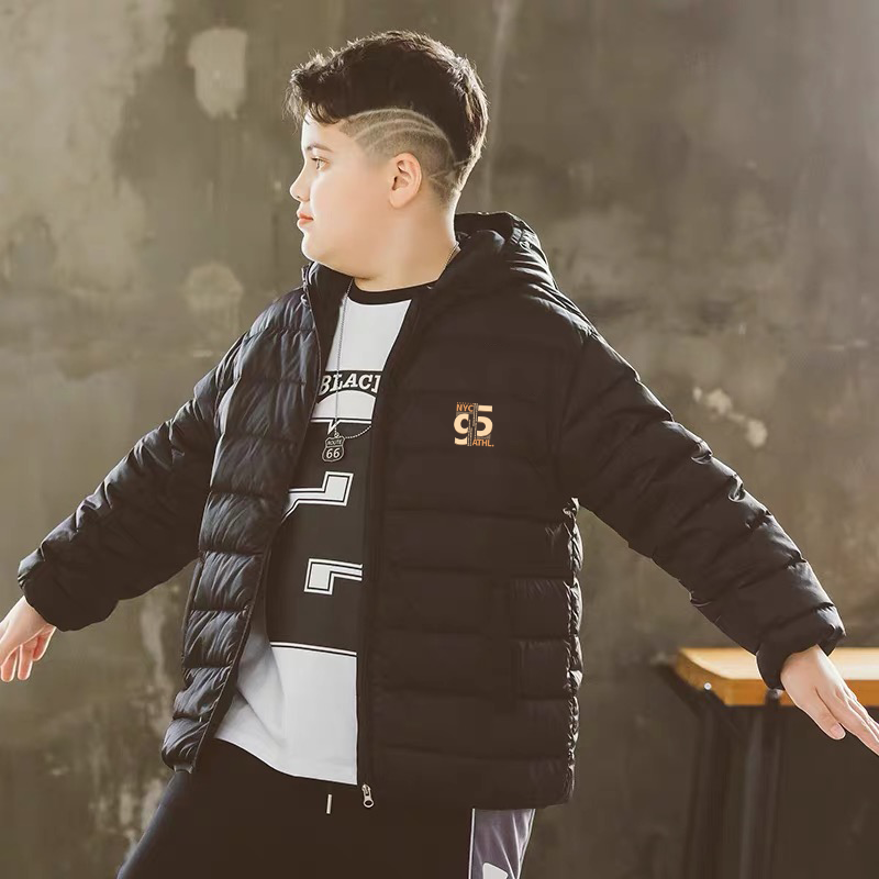 胖童装男童加肥加大2024新款羽绒服轻薄秋冬外套大童儿童胖青少年