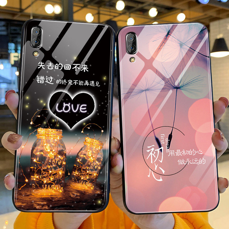 vivox23手机壳新款x23幻彩版可爱love玻璃壳vivo镜头全包软硅胶防摔