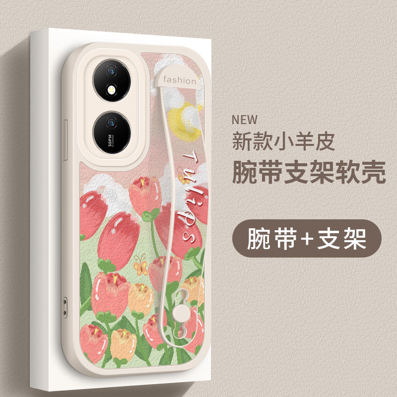 适用华为荣耀play8t手机壳手机壳新款CLK一AN00小羊皮郁金香腕带高级硅胶软壳honor全包防摔保护套女款情侣男属于什么档次？
