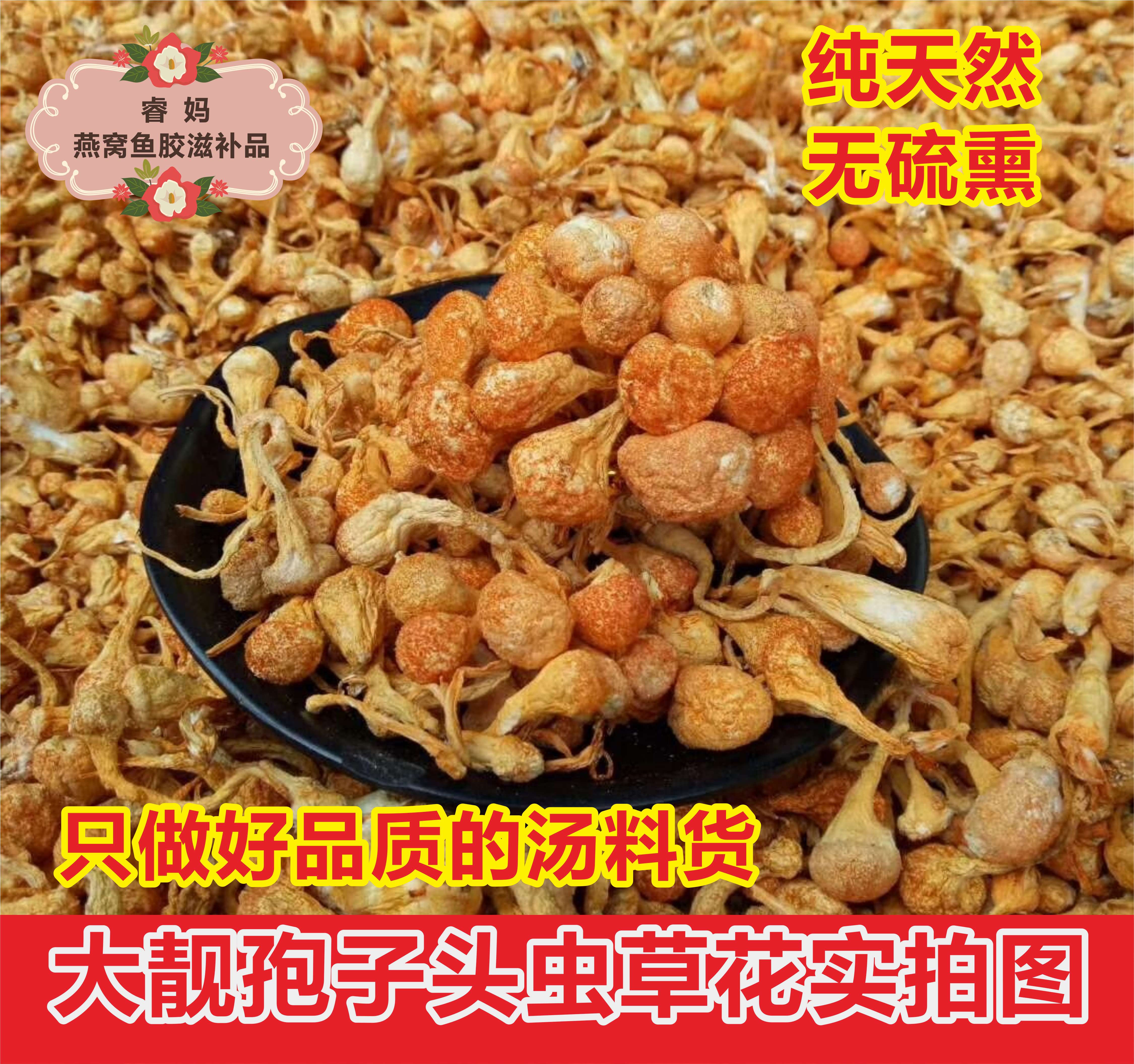 北虫草金虫草蛹虫草赤峰虫草花 特级大孢子头虫草花汤料500克包邮