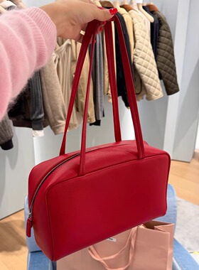 Oh！Me Tell【Jennie同款】row极简里外小羊皮保龄球包手提单肩包