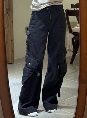 Oh! Me Tell【AC同款】复古水洗做旧宽松直筒多口袋工装裤休闲裤