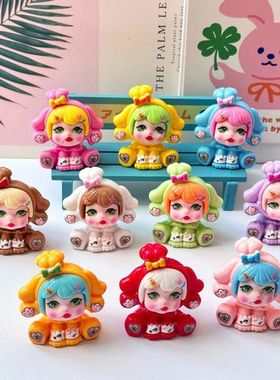 卡通实色坐姿SP 盲袋萌粒diy饰品挂件钥匙扣公仔桌面摆件树脂配件