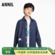 纯棉休闲牛仔衬衫 安奈儿男童装 新款 上衣2024春季 外套百搭 翻领长袖