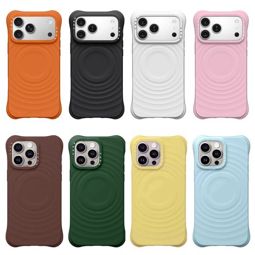 CASE华强北波漾纹纯色壳顶版权志龙同款适用iPhone17ProMax壳苹果16Pro/15plus/14/13磁吸MagSafe保护套C家壳