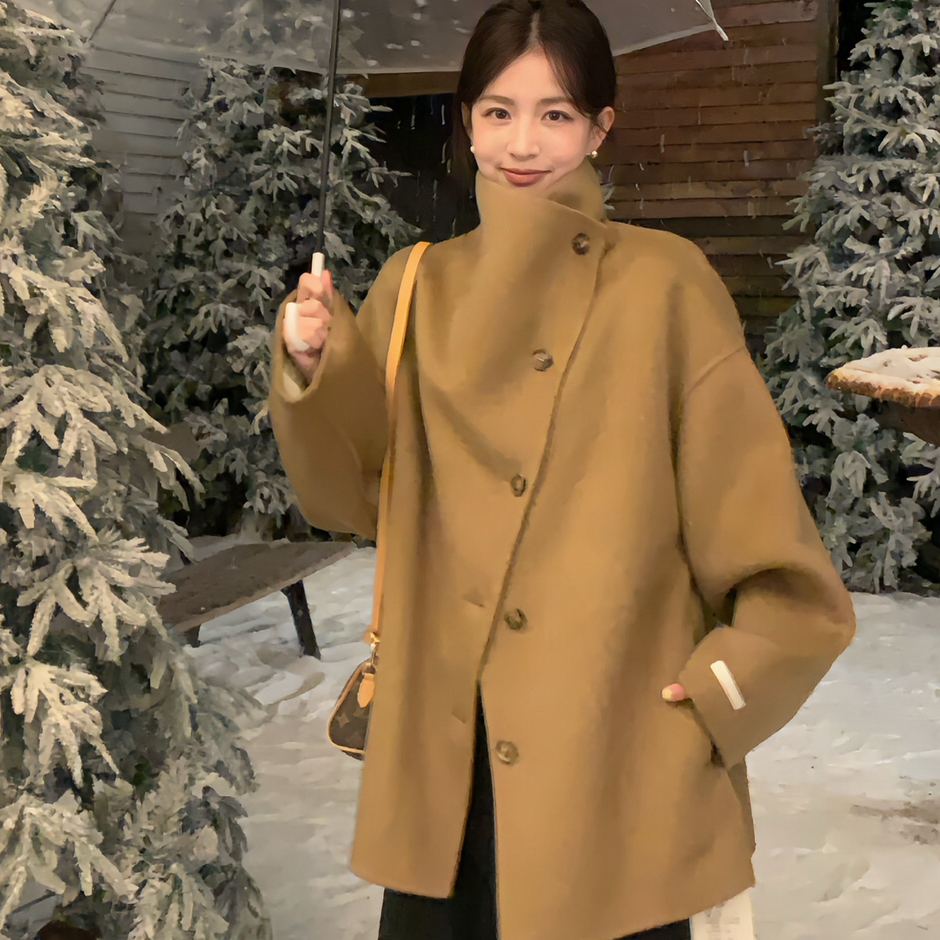 ONION-气质大女主专柜定制可立领可翻领羊毛外套（含90羊毛）C708