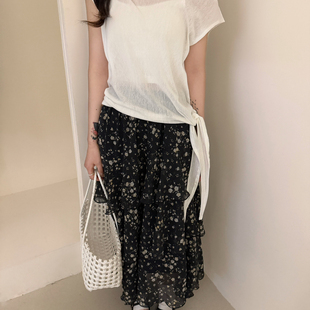 BOLAMEI 半身裙332 26年夏上新荷叶拼接碎花长款
