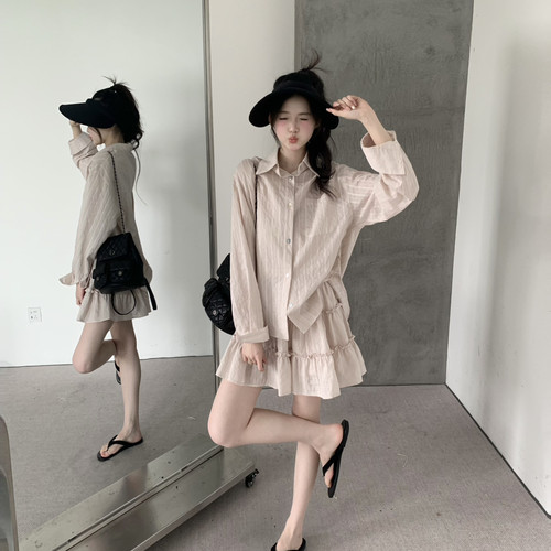 grapestone -显瘦减龄防晒套装衬衫+半身裙套装26255