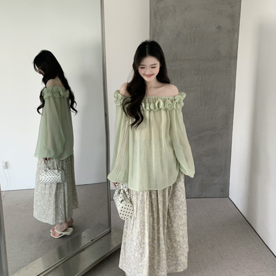 grapestone -新甜美遮胯显瘦田园碎花半身裙26241