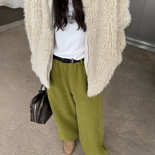 WELOVER-系高级简约加绒加厚爆款多色A字阔腿拖地卫裤休闲裤12752